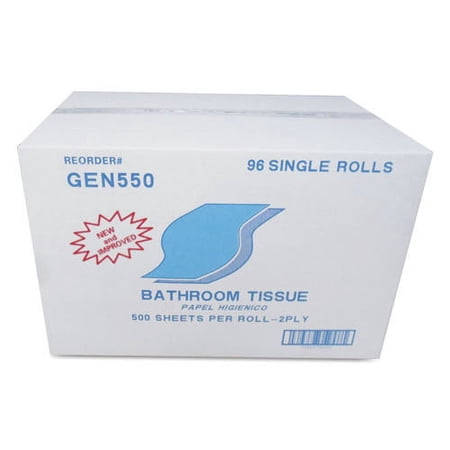 2-Ply Septic Safe Bath Tissues - White (500 Sheets/Roll, 96 Rolls/Carton)