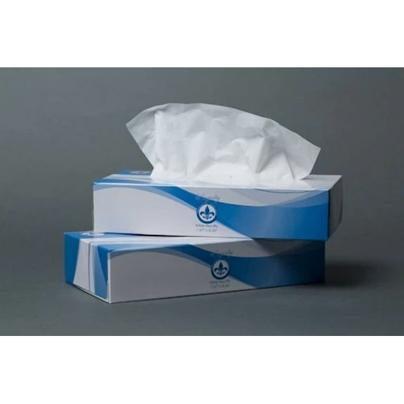 2-Ply Virgin Flat Box Facial Tissue 7.87"X8.26",4 Boxes Of 100 Sheets/400 Sheets