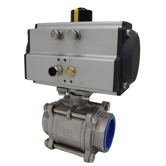 2" Pneumatic Single Acting Ball Valve 3-way Ball Valve with Actuator Stainless Steel