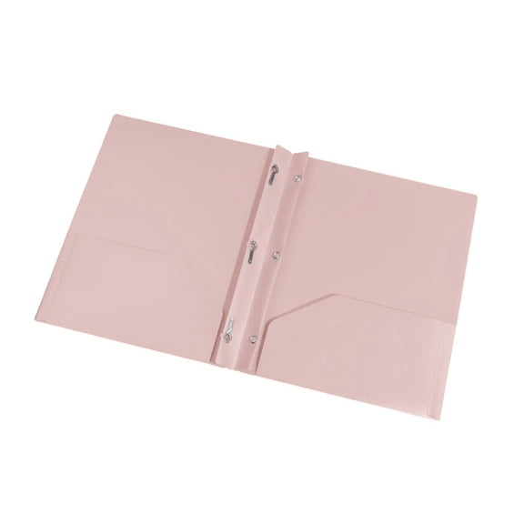 2-Pocket File Folders for Letter Size Paper, File Folder with Fastener Prongs, Durable Business 3 Prong Fasteners Folder for Office Home File Organization, 1 Pack, Assorted Colors(Pink,11.5x9.5")