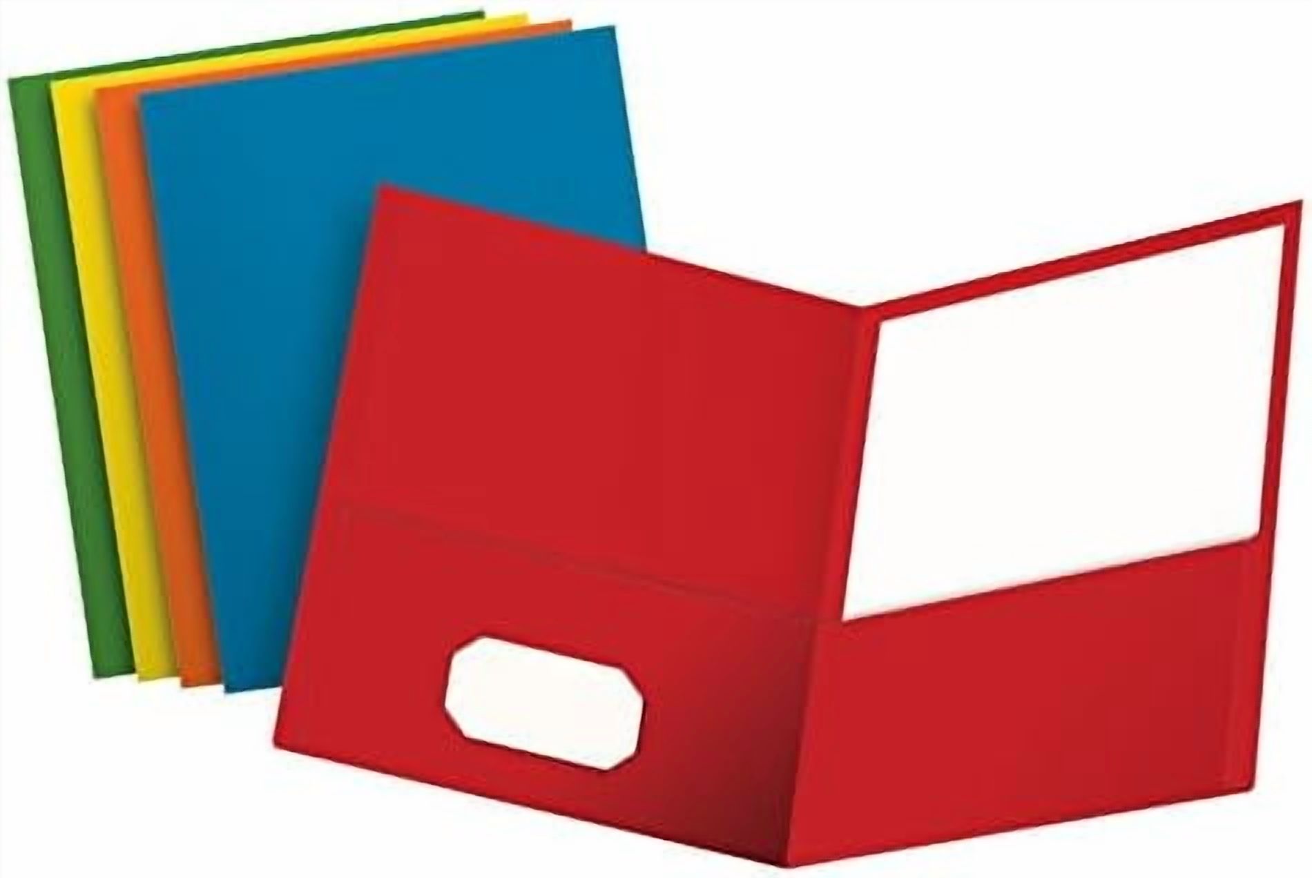 2 Pocket Folders, Textured Paper, Assorted Colors (Light Blue, Red ...