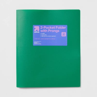 2 Pocket Plastic Folder with Prongs - up&up™