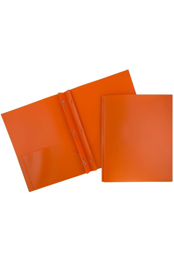 2-Pocket Prong Fastener File Folder, A4 Letter Size Plastic Document Portfolio, Durable 3 Prong Paper Organizer Folder, Heavy Duty Folder for Office, Business Document Filing, Daily Paper Storage