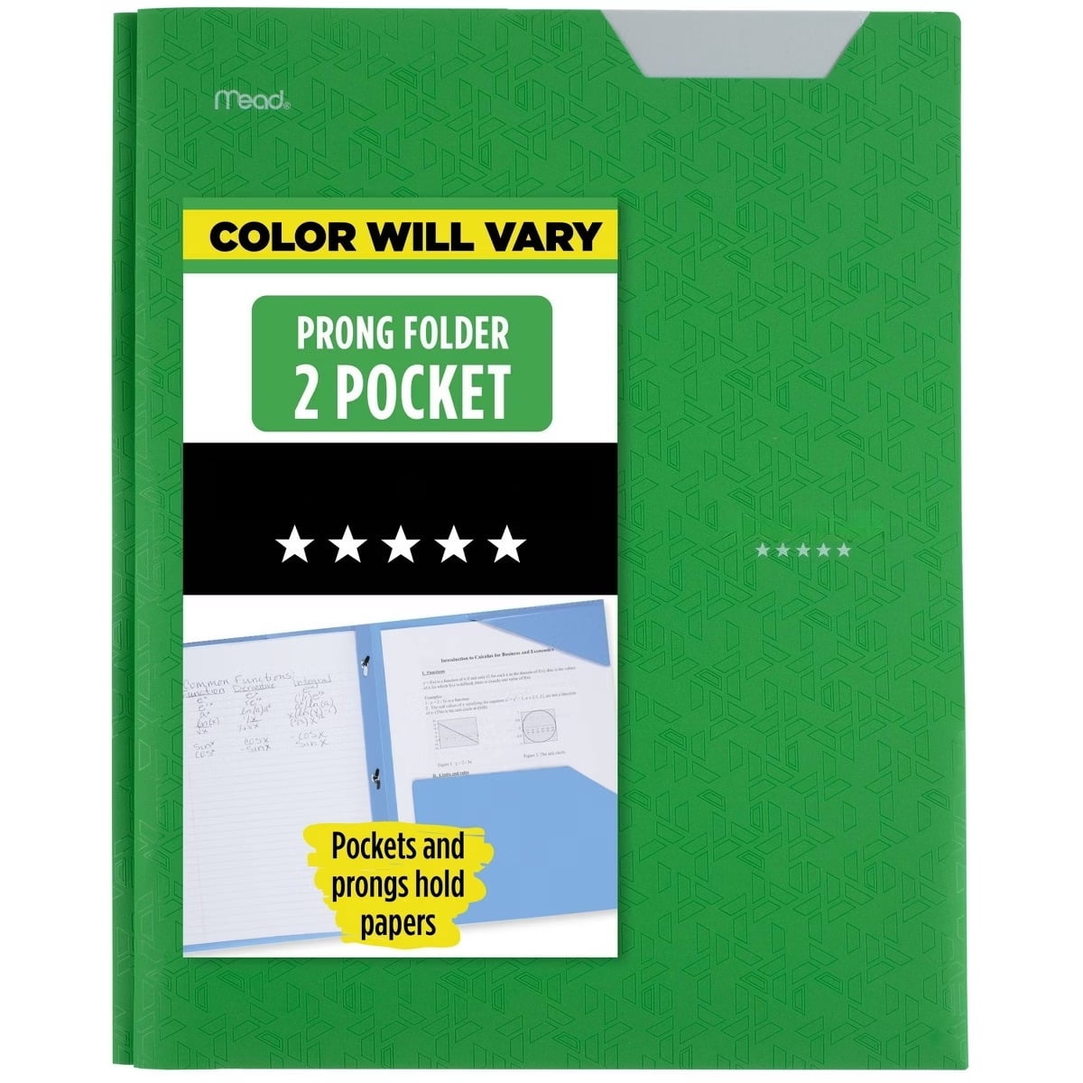 2 Pocket Prong Plastic Folder Multicolor 25 Sheet Capacity Stationery ...