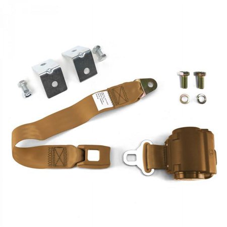 2 Point Camel Retractable Standard Buckle Seat Belt with Anchor Mounting Kit