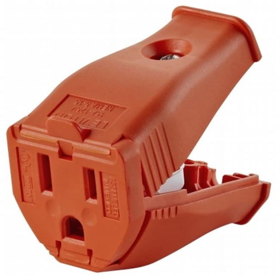 2 Pole 3 Wire Orange Grounding Cord Outlet