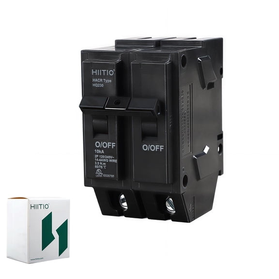 HIITIO 60 Amp 2-Pole Plug-in Circuit Breaker, 1-Inch Molded Case Breaker,UL Listed