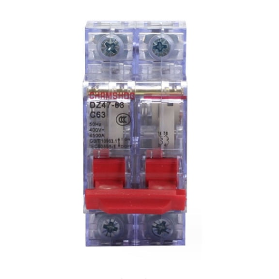 2 Pole AC Circuit Breaker 500V DZ47S C Curve Miniature MCB For Solar PV System Overload Short Circuit Protection Industrial Electrical Panel Wiring 6-63Amp(2P25A)