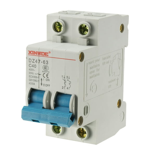 2 Poles 40A 400V Low-voltage Miniature Circuit Breaker DZ47-63 C40