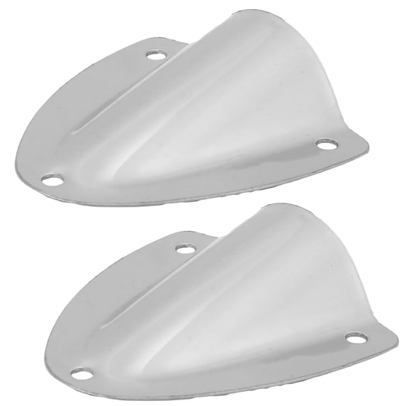 2 Polished Stainless Steel Clam Shell Accessories for Safe Cable Passage Marine Boat Vent Wire Cover Set