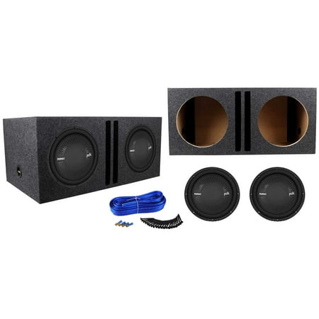 (2) Polk Audio MM 1242 SVC 12” 2520w Car/Marine Subwoofers+Vented Enclosure Box