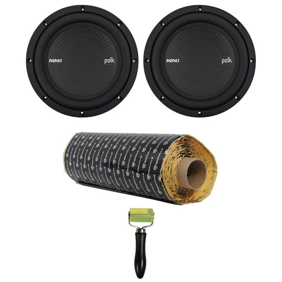 (2) Polk Audio MM842DVC 8” 1800w Dual 4-Ohm Car Audio Subwoofers Subs+Rockmat
