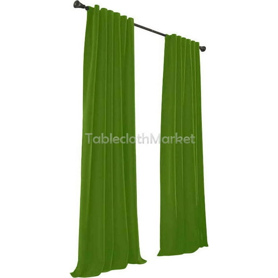 2 Polyester Panel Curtain 60 Wide X 108 Length Backdrop Background 24 COLORS", (Color: Apple Green)