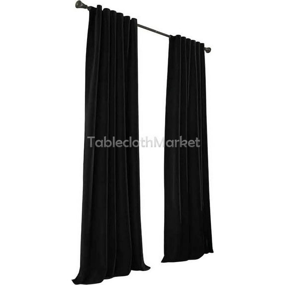 2 Polyester Panel Curtain 60 Wide X 108 Length Backdrop Background 24 COLORS", (Color: Black)