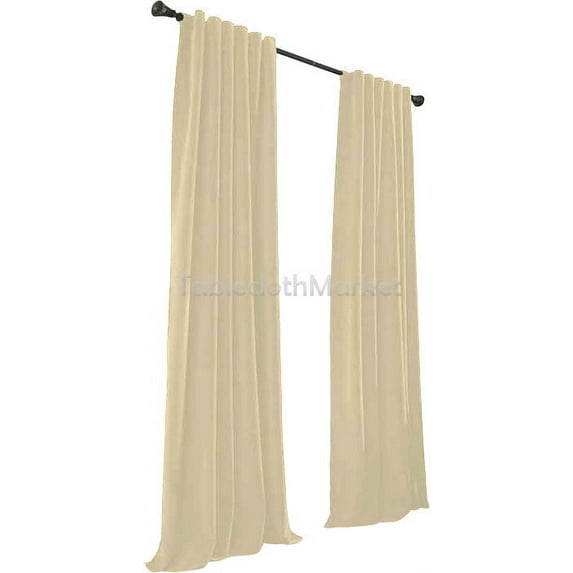 2 Polyester Panel Curtain 60 Wide X 108 Length Backdrop Background 24 COLORS", (Color: Ivory)