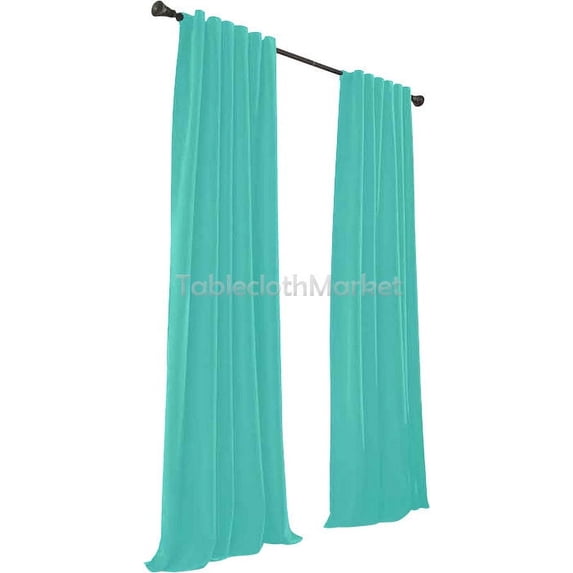 2 Polyester Panel Curtain 60 Wide X 108 Length Backdrop Background 24 COLORS", (Color: Tiffany Blue)