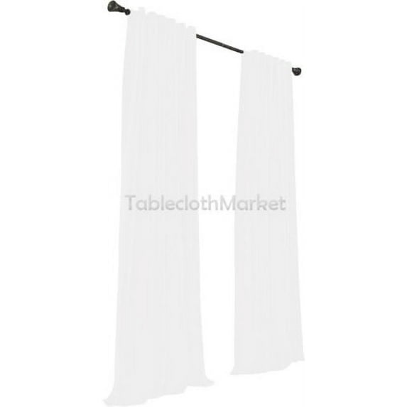 2 Polyester Panel Curtain 60 Wide X 84 Length Backdrop Background 24 COLORS", White