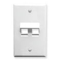 thumbnail image 1 of 2-Port Angled Faceplate, 1-Gang, White, 1 of 1