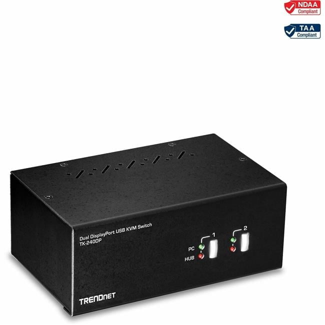 2-Port Dual Monitor Display Port KVM Switch