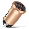 thumbnail image 1 of 2-Port Dual USB 2.4A Car Charger Adapter for iPhone 6 6S Plus SE 7 7+ XS X XR XS Max 8 8+ iPad Mini Air Pro, Samsung Galaxy S9 S8 S10 S10e S10 Plus Tab S7 S6 S5 Note 9 8 5 LG Smartphone Android - Gold, 1 of 6