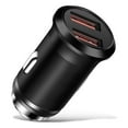 thumbnail image 1 of 2-Port Dual USB 2.4A Car Charger Adapter for iPhone 6 6S Plus SE 7 7+ XS X XR XS Max 8 8+ iPad Mini Air Pro, Samsung Galaxy S9 S8 S10 S10e S10 Plus Tab S7 S6 S5 Note 9 8 5 LG Smartphone Android -Black, 1 of 6