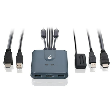 IOGEAR - 2-Port Full HD KVM Switch with HDMI and USB Connections - Gray