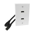 thumbnail image 1 of 2-Port HDMI Wall Plate Panel Cover Coupler with 8 Inch Pig Tail HDMI Extension Cable, 1 of 3