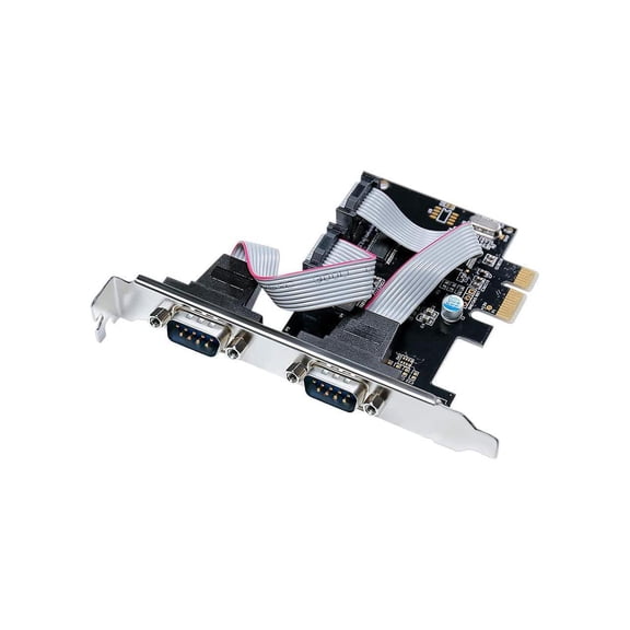 2 Port PCI-E Serial Card RS232 PCI Express Adapter COM Port Expansion for Desktop Computer PC Windows 10 8 7 XP Vista Linux Mac with 16C550 UART