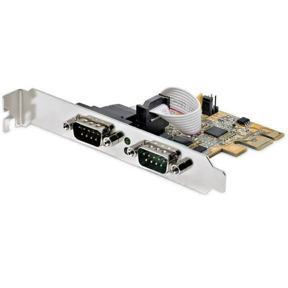 2-Port PCI Express Serial Interface Card - Dual Port PCIe to RS232 Serial Card - 16C1050 UART - Low & Full Profile Brackets