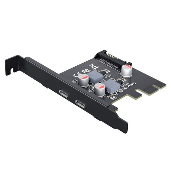 2-Port PCI for Express Expansion Card Internal USB-C Hub PCI-E USB Add-on Card R