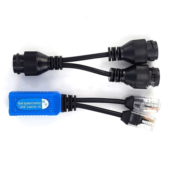 2 Port POE Combiner and Splitter for Networking Data and Power Transmission Up to 100Meters for Security Cameras and Wir