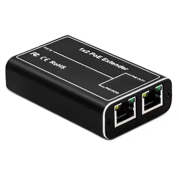2 Port POE Extender, IEEE 802.3af/At PoE+ Standard, 10/100Mbps, POE Repeater 100 Meters(328 Ft), Extender PoE Input: 30W