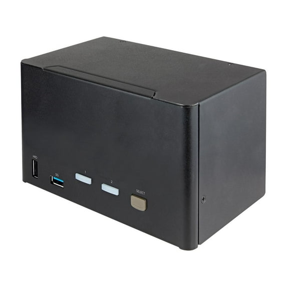StarTech.com 2 Port Quad Monitor DisplayPort KVM Switch 4K 60Hz UHD HDR, DP 1.2 KVM Switch, 2 Port USB 3.0 Hub, 4x USB HID, Audio, Hotkey