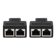 thumbnail image 1 of 2 Port RJ45 Splitter Adapter LAN Network Ethernet Extender Connector Plug Lot 2Pcs, 1 of 5