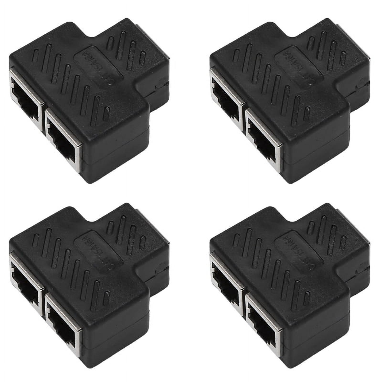 2 Port RJ45 Splitter Adapter LAN Network Ethernet Extender Connector ...