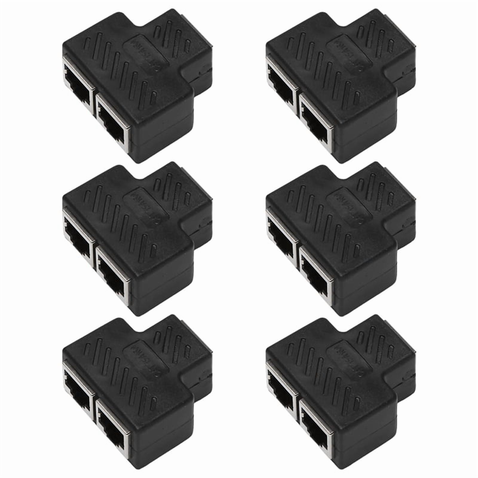 2 Port RJ45 Splitter Adapter LAN Network Ethernet Extender Connector ...