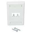 thumbnail image 1 of 2 -Port Single Gang Bulk Pack Faceplate, White, 1 of 1