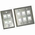 thumbnail image 1 of 2-Port Single Gang Multimedia Keystone Wall Plate - Stainless Steel, 1 of 1