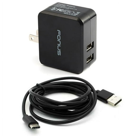 2-Port USB 17W Home Charger for Motorola Moto G Power (2020) - 3.4A Type-C Cable 6ft Power Adapter Cord AC Plug Wall Compatible With Motorola Moto G Power (2020) Model Only