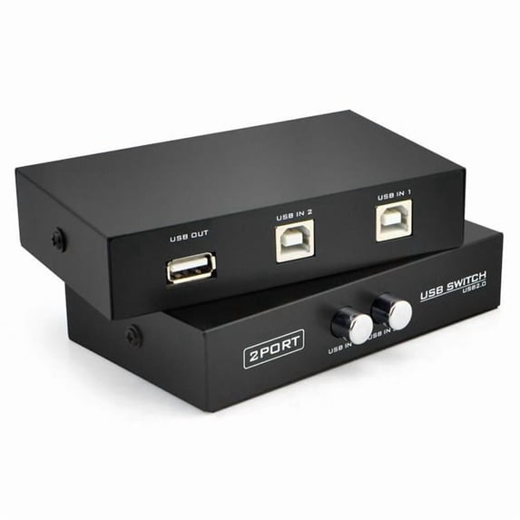 2 Port USB 2.0 Manual Sharing Switch Box with Share Hub Selector for PC ...