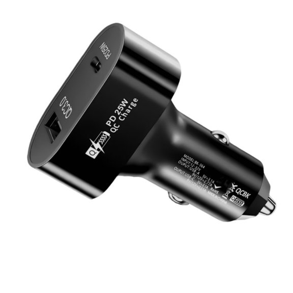 2-Port USB C Car Charger 50W Fast Charging Adapter PD25W Quick Charging Dock Base for Smartphones Tablets Laptops