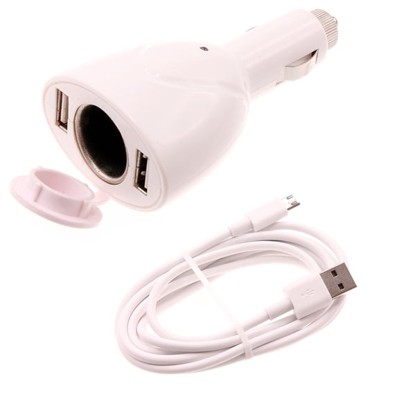 2-Port USB Car Charger 6ft Long Cable Power Cord DC Socket Adapter Micro-USB A7Q for BLU R1 Plus, Vivo Go, Life One X3 X2 Play S, HD, Tank Extreme Pro (T0010UU), Grand M, 5R, Advance 5.0