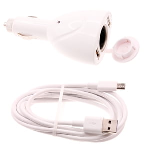 2-Port USB Car Charger 6ft Long Cable Power Cord DC Socket Adapter Micro-USB K4P for Alcatel Onyx, Insight, Apprise, Jitterbug Smart 2, Avalon V, My Flip 2 4G, Go Flip V 3 / Smartflip