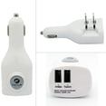 thumbnail image 1 of 2-Port USB Car Home Charger for Samsung Galaxy Tab A 8.4 (2020)/A7 10.4 (2020) - 2-in-1 Power Adapter DC Socket Wall AC Plug Folding Prongs Combo White, 1 of 8