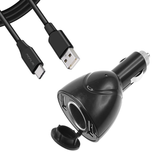 2-Port USB Charger for TCL TAB 10s 10.1/TABMAX 10.4 - 6ft Type-C Cable Power Cord DC Socket Splitter USB-C Wire Adapter for TCL TAB 10s 10.1/TABMAX 10.4