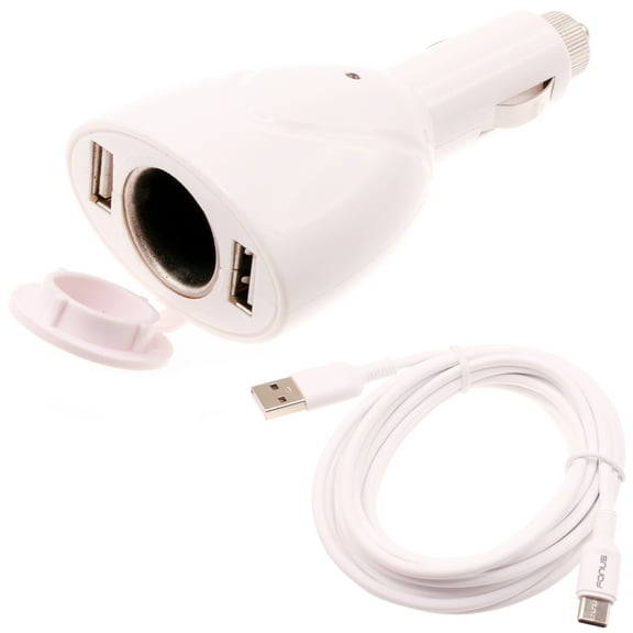 2-Port USB Charger For Verve Connect, ZMax 11 - 6ft Type-C Cable Power Cord DC Socket Splitter USB-C Wire Adapter for Consumer Cellular Verve Connect, ZMax 11