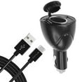 thumbnail image 1 of 2-Port USB Charger for Kyocera DuraForce Pro 3 Phone - 6ft Type-C Cable Power Cord DC Socket Splitter USB-C Wire G6B for DuraForce Pro 3 (2023) Model, 1 of 6