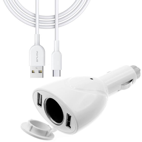 2-Port USB Charger for OnePlus Pad 2/Pro/3 (2025) - 6ft Type-C Cable Power Cord DC Socket Splitter USB-C Wire Adapter