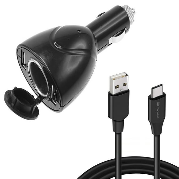 2-Port USB Charger for Samsung Galaxy Note 10/Plus - 6ft Type-C Cable Power Cord DC Socket Splitter USB-C Wire Adapter for Galaxy Note 10/Plus