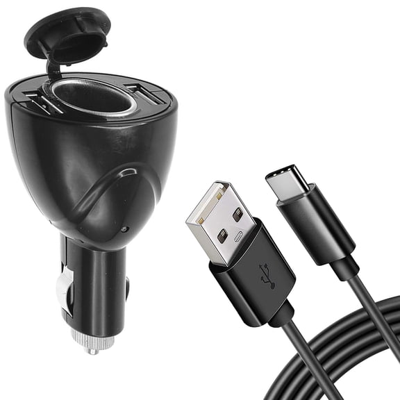 2-Port USB Charger for Samsung Galaxy XCover6 Pro/Xcover7/XCover7 Pro - 6ft Type-C Cable Power Cord DC Socket Splitter USB-C Wire Adapter